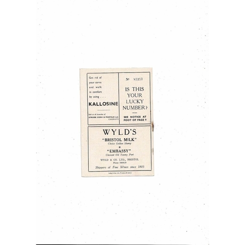 1954/55 Bristol Rovers v Stoke City Football Programme