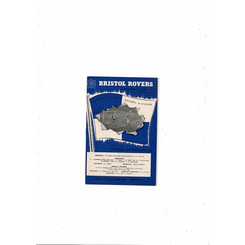 1957/58 Bristol Rovers v Doncaster Rovers Football Programme