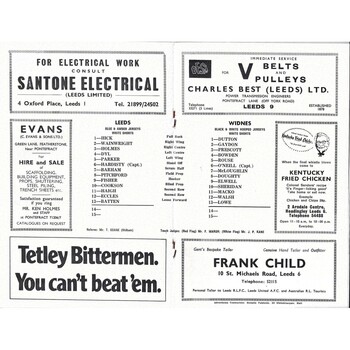 1971/72 Leeds v Widnes (12/10/1971) Rugby League programme