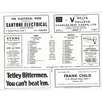 1971/72 Leeds v Halifax (02/11/1971) BBC 2 Floodlight Cup Competition Round 2 Rugby League programme