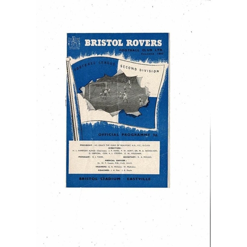 1960/61 Bristol Rovers v Aston Villa FA Cup Football Programme