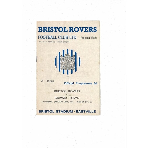 1965/66 Bristol Rovers v Grimsby Town Football Programme
