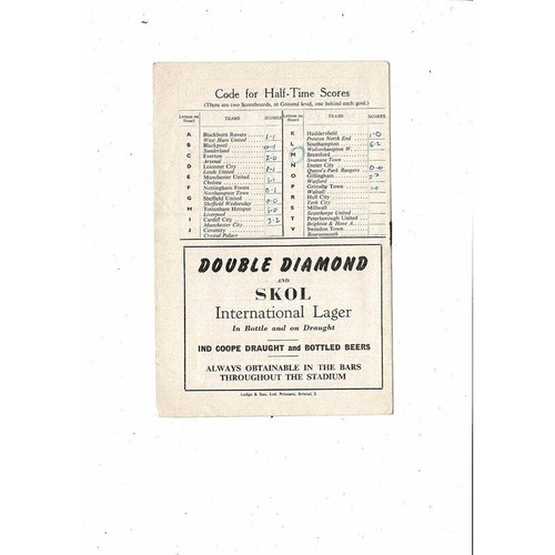 1965/66 Bristol Rovers v Oxford United Football Programme