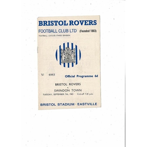 1965/66 Bristol Rovers v Swindon Town Football Programme