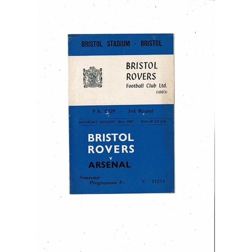 1966/67 Bristol Rovers v Arsenal FA Cup Football Programme