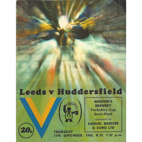 1980/81 Leeds v Huddersfield Yorkshire Cup Semi Final Rugby League programme