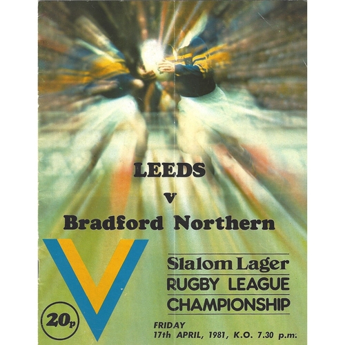 Bradford Northern Away Rugby League Programmes