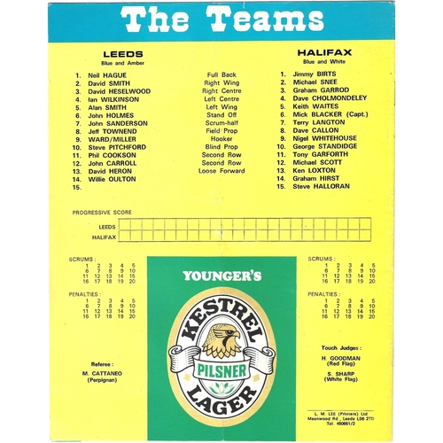 1980/81 Leeds v Halifax Rugby League programme