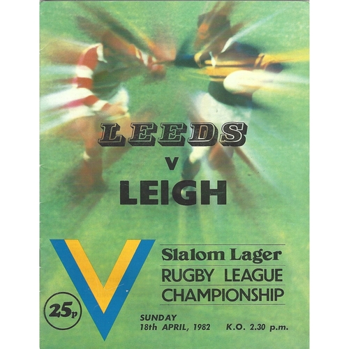1981/82 Leeds v Leigh Rugby League programme