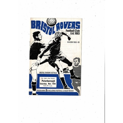 1968/69 Bristol Rovers v Peterborough United FA Cup Football Programme