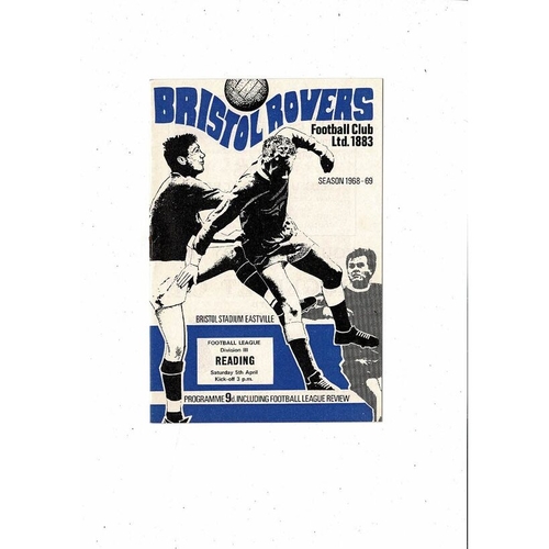 1968/69 Bristol Rovers v Reading Football Programme