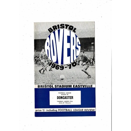 1969/70 Bristol Rovers v Doncaster Rovers Football Programme
