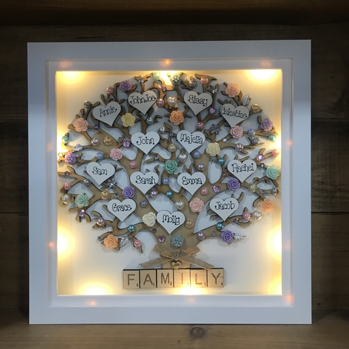 LED XL “ Floral Family Tree Frame “