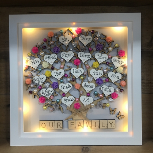 LED XL “ Floral Family Tree Frame “