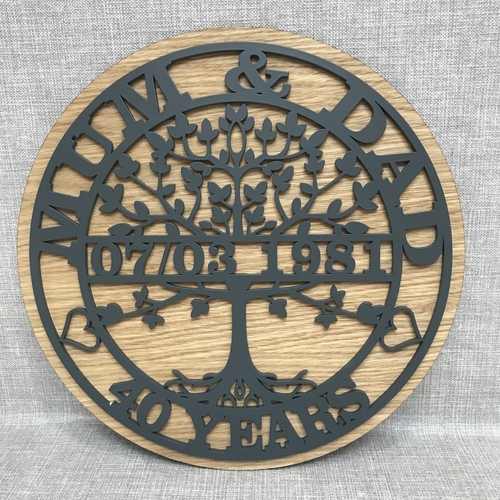 Customised Tree Of Life Wedding Anniversary Gift | Tree Of Life Monogram | Special Anniversary Gift