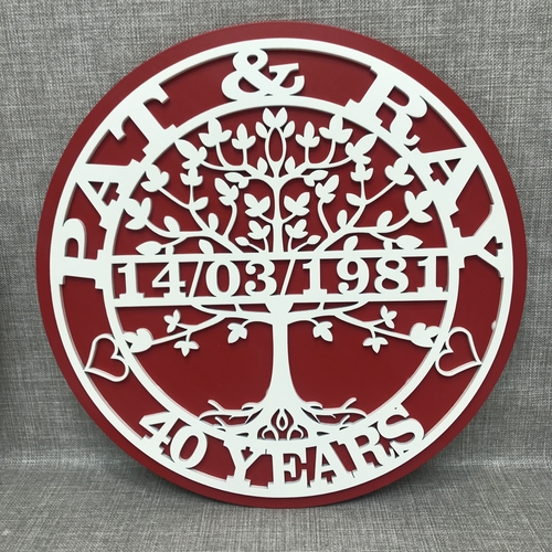 Personalised Tree of Life Anniversary Plaque – Custom Names & Date
