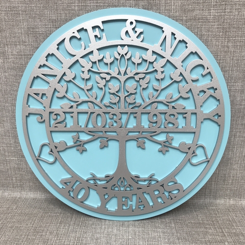 Personalised Tree of Life Anniversary Plaque – Custom Names & Date
