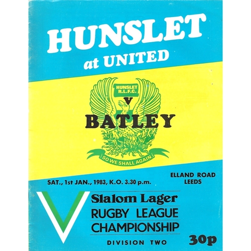 1982/83 Hunslet v Batley Rugby League programme