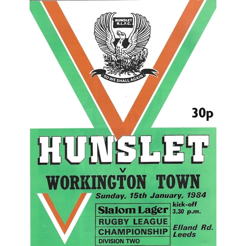 1983/84 Hunslet v Workington Town Rugby League programme