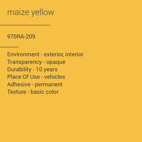 ORACAL® 970RA-209 - Maize Yellow