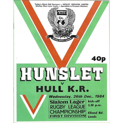 1984/85 Hunslet v Hull Kingston Rovers Rugby League programme
