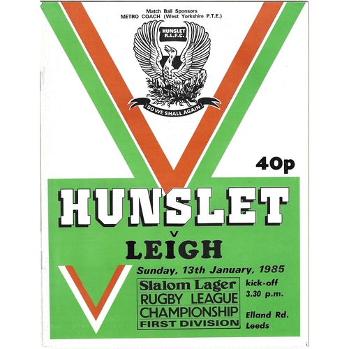 1984/85 Hunslet v Leigh Rugby League programme