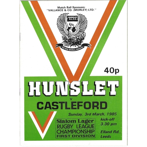 1984/85 Hunslet v Castleford Rugby League programme