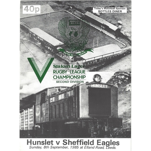 1985/86 Hunslet v Sheffield Eagles Rugby League programme