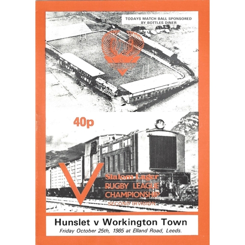 1985/86 Hunslet v Workington Town Rugby League programme