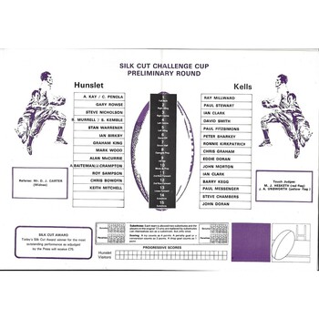 1985/86 Hunslet v Kells Rugby League Challenge Cup Preliminary Round programme