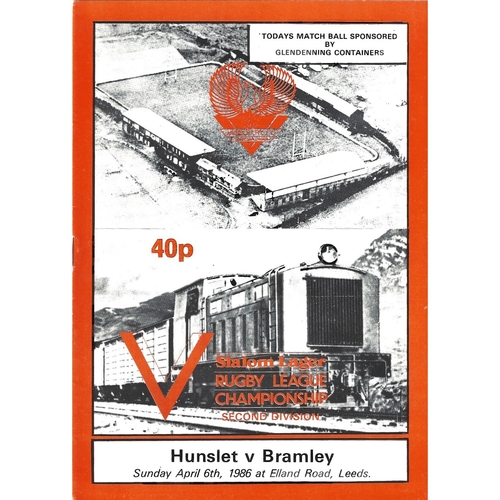 1985/86 Hunslet v Bramley Rugby League programme