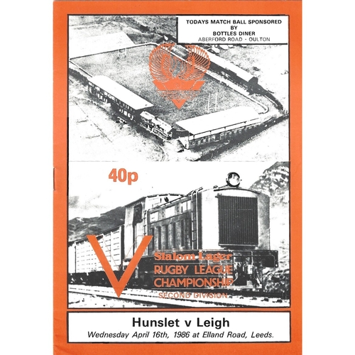 1985/86 Hunslet v Leigh Rugby League programme