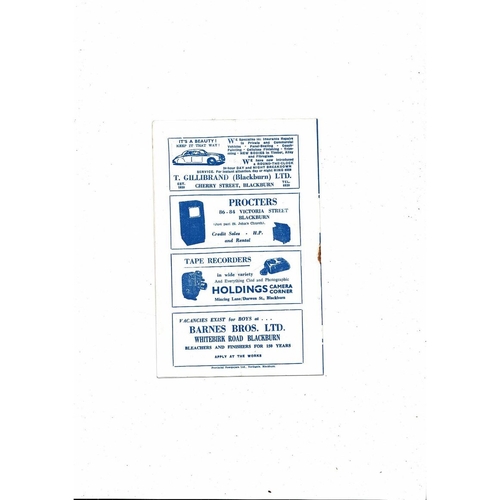 1958/59 Blackburn Rovers v West Bromwich Albion Football Programme