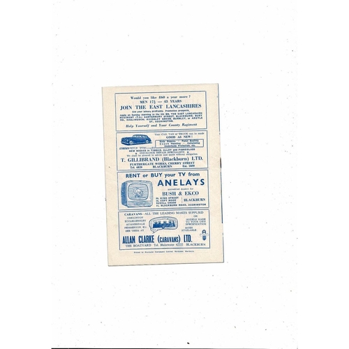 1959/60 Blackburn Rovers v Sunderland FA Cup Replay Football Programme