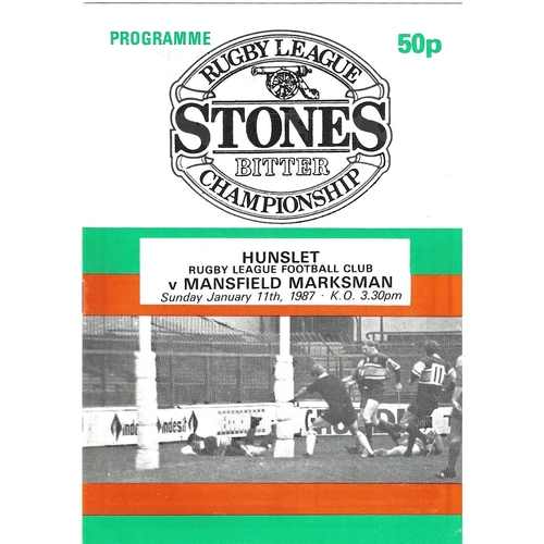 Mansfield Marksman Away Rugby League Programmes