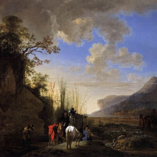 Coastal Scene with Riders Resting