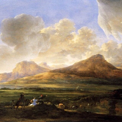 Mountainous Landscape with Travelling Herdsmen