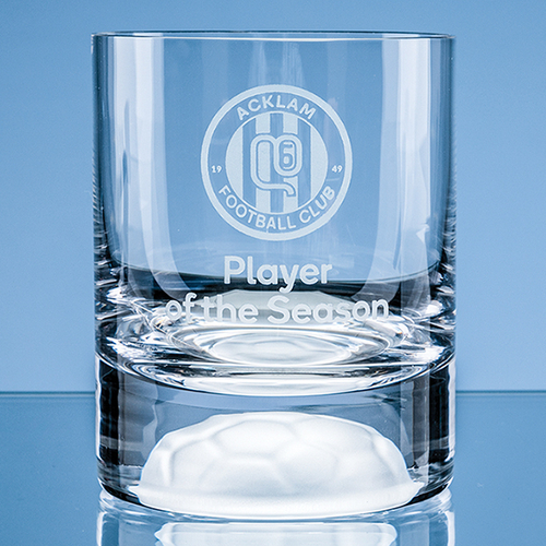 Handmade Football Base Whisky Tumbler - 10oz