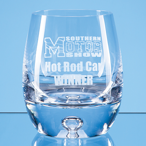 Handmade Bubble Base Barrel Whisky Tumbler - 420ml