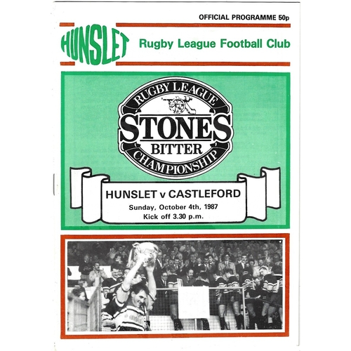 1987/88 Hunslet v Castleford Rugby League programme