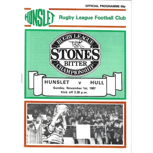 1987/88 Hunslet v Hull Rugby League programme