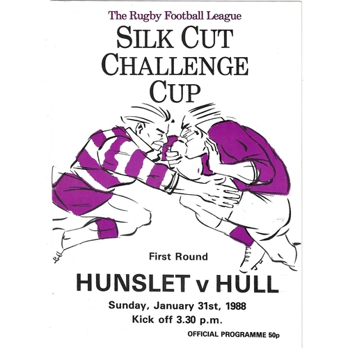 1987/88 Hunslet v Hull Rugby League Challenge Cup 1st Round programme