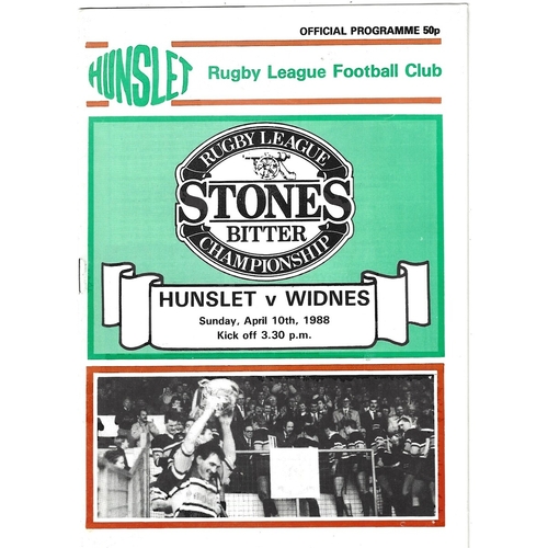 1987/88 Hunslet v Widnes Rugby League programme