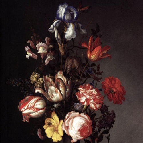Flowers in a Vase with Shells and Insects
