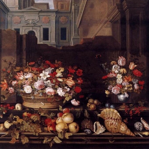 Still-Life with Flowers, Fruit and Shells