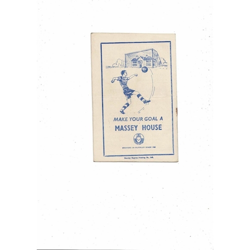 1952/53 Burnley v Preston Football Programme