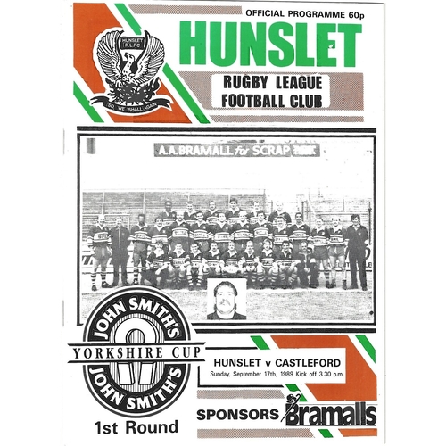 1989/90 Hunslet v Castleford Rugby League programme