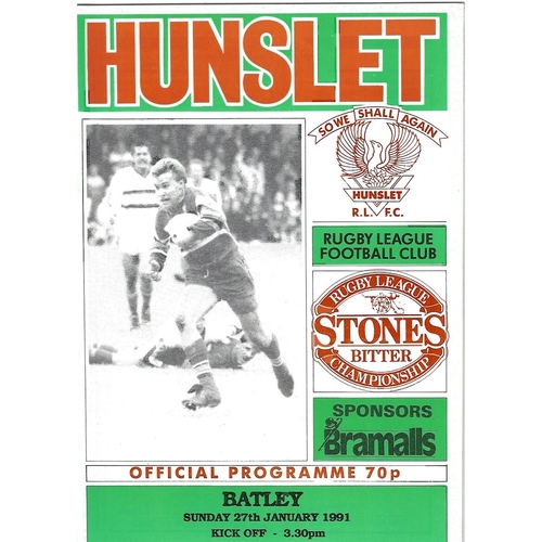 1990/91 Hunslet v Batley Rugby League programme