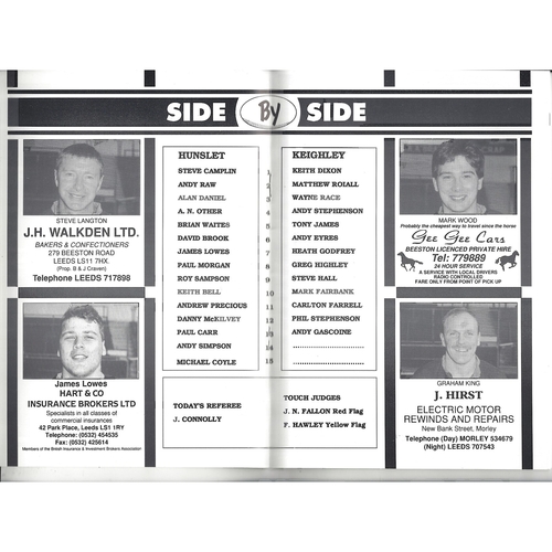 1991/92 Hunslet v Keighley Rugby League programme