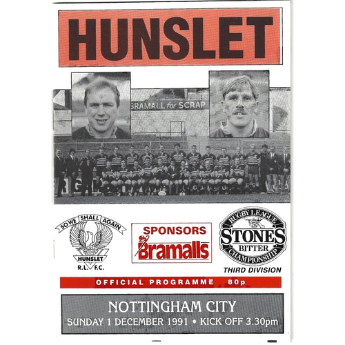Nottingham City Away Rugby League Programmes